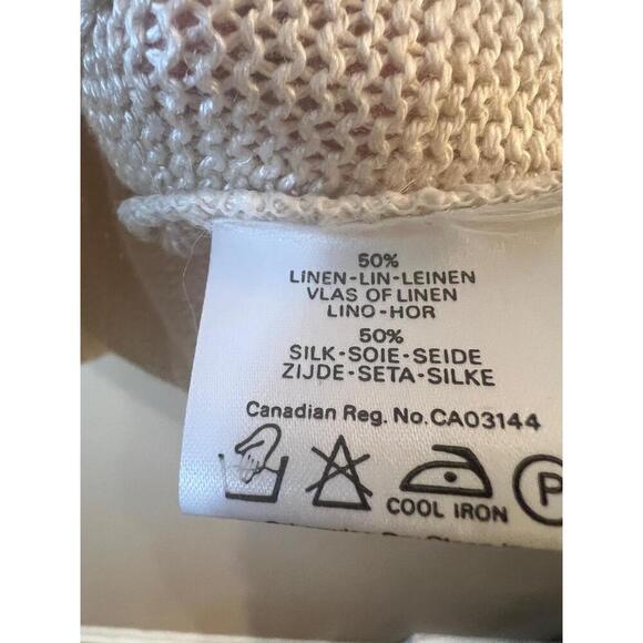 Jaeger Womens Beige Sleeveless Knit Crewneck Sweater Vest Medium Silk Blend - Picture 7 of 8